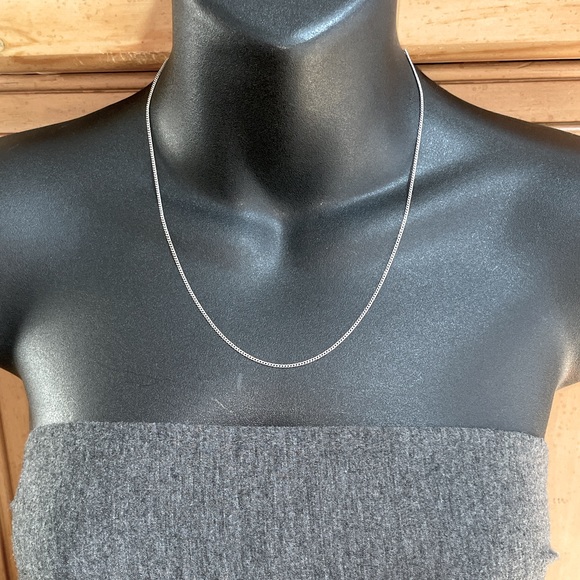 Solid Stamped 14K White Gold Link Neck Chain Necklace Vintage Unisex - Picture 2 of 10